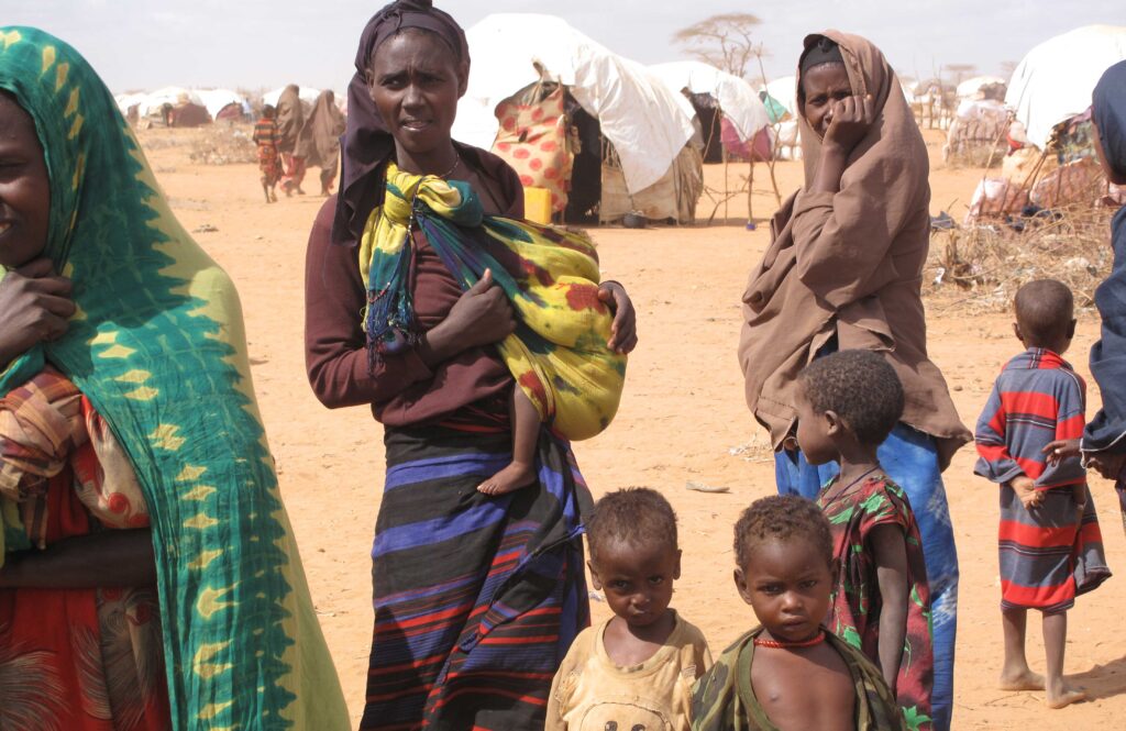 Displaced woman fleeing conflict-affected areas in Nigeria